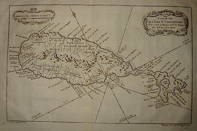 Bellin Jacques-Nicolas (1703-1772) Carte de l'Isle St.Christophe... 1758 Parigi